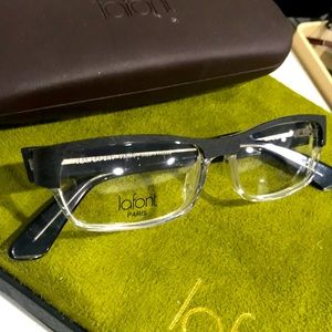 LaFont Ray 900. New Flat brushed blk/gray eyeglasses w clear bottom Paris
